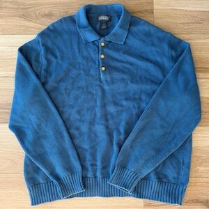 Vintage 90’s Lands End Blue Polo Sweater